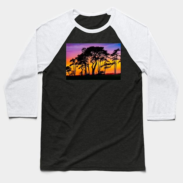 Sunset Silhouette Baseball T-Shirt by dalyndigaital2@gmail.com